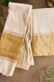 Golden Kasavu Silk Churidar Material