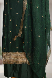 Silk Churidar Material with Golden Embroidery & Stone Work