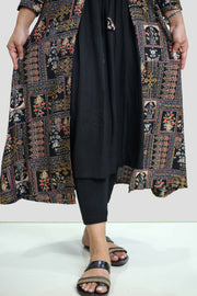 Rayon Printed Kurti with Overcoat Style
