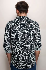 Printed Cotton Linen Casual Shirt