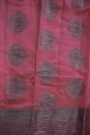 Semi Tusser Silk Saree – Silver Butta Work with Border