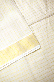 Elegant Kerala Tissue Check Saree with Golden Border