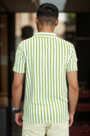 Men’s Loop Knit Collar T-Shirt with Front Zip Design