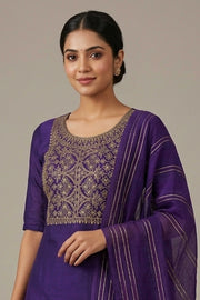 Silk Churidar Material – Golden Thread Work with Sequins