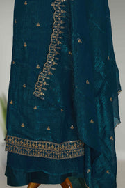 Crunchy Churidar Material with Elegant Golden Thread Embroidery