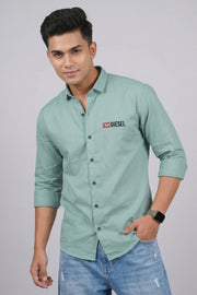 Men’s Back Print Shirt – Imported Twill Linen