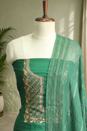 Silk Churidar Material – Golden Thread Work with Sequins