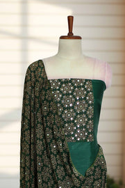 Silk Churidar Material-Ajrakh Print