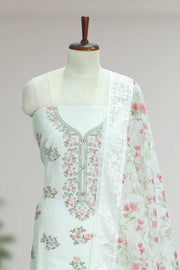 Silk Churidar Material – Embroidery Thread & Stone Work