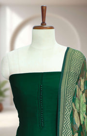 Silk Churidar Material – Button Work Design