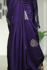 Soft Silk Saree with Floral Print & Tassels