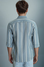 Wolf Full Sleeve Casual Shirt with Stripes