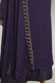 Silk Churidar Material with Golden Embroidery