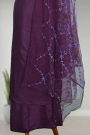 Embroidered Thread Work Silk Unstitched Dress Material