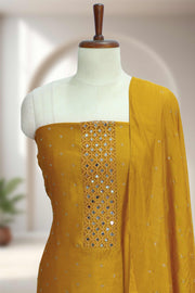 Silk Churidar Material – Mirror & Stone Work