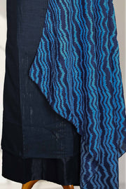 Silk Churidar Material with Zig Zag Print