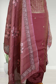 Silk Churidar Material – Elegant Floral Charm