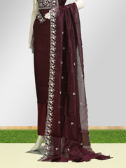 Elegant Silk Churidar Material with White Embroidery - ₹675