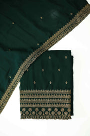 Georgette Churidar Material – Golden Thread Work with Stone