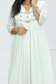 Flared Georgette Kurti – Cut Bead & Sequins Work