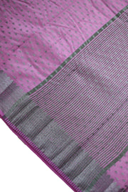 Semi Tusser Silk Saree Silver Butta Work with Border