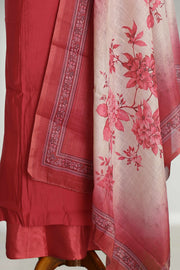 Silk Churidar Material with Embroidery & Stone Work