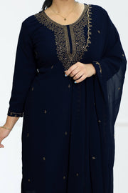 Churidar – Golden Embroidery Thread & Sequins Work