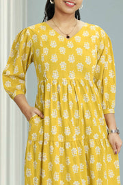Printed Cotton Feeding Top with V-Neck