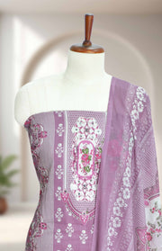 Cotton Churidar Material – Floral Print with Mirror & Stone Work