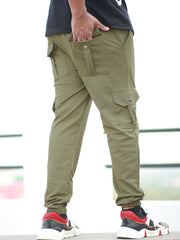 HOG & FOG Ultimate Comfort: Men's Cargo Jogger with RIB, Premium Stitching in Popcorn Fabric - Just 559/- [JOGGER]