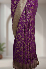 Banarasi Silk Saree with Jaal Design