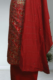 Printed Rayon Churidar Material with Mirror & Thread Work