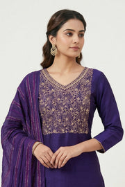 Silk Churidar Material – Golden Thread Work with Sequins