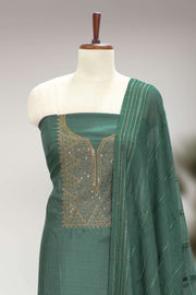 Silk Churidar Material – Golden Thread Work