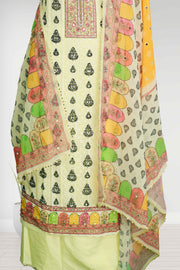 Georgette Churidar Material – Floral Print with Stone & Mirror Work