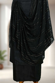 Silk Churidar Material with Golden Embroidery