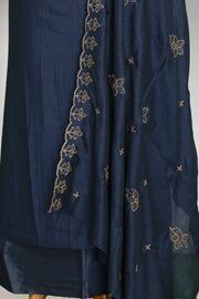 Silk Churidar Material with Embroidery & Beads Work