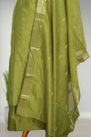 Silk Churidar Material Butta Work with Button