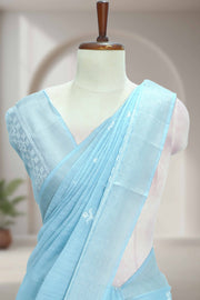 Fancy Cotton Saree with Silver Shine Border