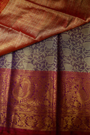 Soft Silk Saree with Full Work & Contrast Blouse
