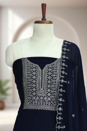 Elegant Goldwork Georgette Dress Material