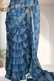 Varanasi Linen Cotton Saree with Printed Design