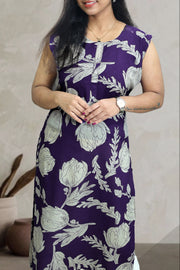 Rayon Printed Round Neck Kurti