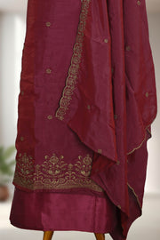 Silk Churidar Material – Golden Thread & Stone Work