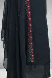 Silk Churidar Material-Floral Thread