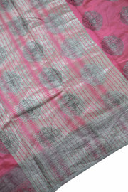 Semi Tusser Silk Saree – Silver Butta Work with Border