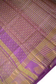 Semi Tusser Silk Saree – Golden Butta with Golden Border