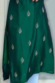 Soft Silk Kurti – Floral Thread Work