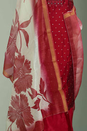 Silk Churidar Material-Thread Work With Butta
