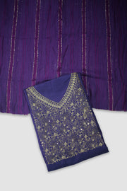Silk Churidar Material – Golden Thread Work with Sequins
